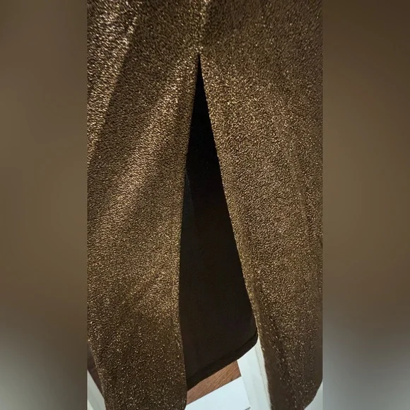 NEW HM Brown Gold Shimmery Dress MEDIUM - Picture 3 of 3